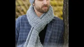 Men's Crochet Scarf. Pattern.