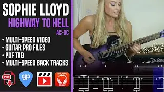 Sophie Lloyd - Highway to Hell - Guitar Tutorial -  Animated tab - How to Play