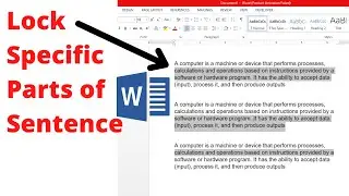 How to lock text in ms word
