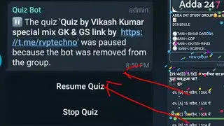 Telegram quiz bot resume kaise kare