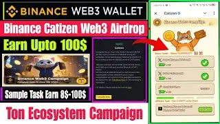 Binance Catizen Web3 Airdrop | Binance Ton Ecosystem Web3 Airdrop | Binance Catizen Airdrop Today
