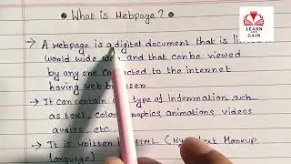 What is Webpage? || What is webpage || Learn and gain