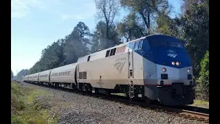 Amtrak 90 slowly rolls NB through Effingham w/ AMTK 201 leading