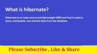 What is hibernate