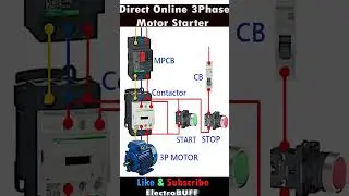 DOL MOTOR STARTER CIRCUIT Simplified #electrical #engineering #automation #pump #diy
