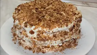 Quick cake with condensed milk and sour cream. Simple recipe