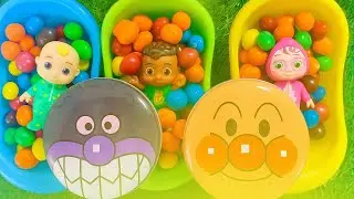 Satisfying Video |  Three colorful bathtub and  box and M&m's ASMR VIDEO