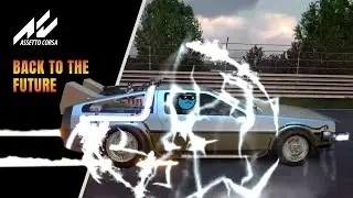 Back to the Future Delorean 88mph at the Nurburgring – Time Travel Effects – Assetto Corsa Mod
