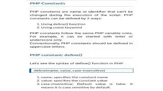 What is PHP CONSTANTS ?