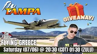 LIVE | GIVEAWAY - FLYTAMPA SCENERY LGAV | MSFS | FLY-IN GREECE | Cessna C414AW | Real Pilot