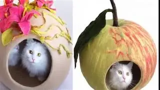 Очаровательные домики для кошек из фетра своими руками