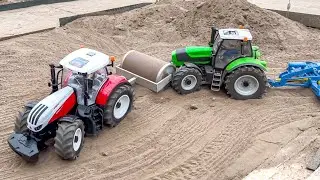 RC TRACTORS WORK HARD! TRACTOR GETS STUCK! RC CASE, STEIGER, FENDT, DEUTZ