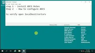 How to Install and configure active directory certificate Service.