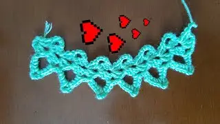 Easy crochet edge lace pattern(Kolay tığ işi dantel modeli)