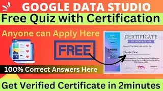 Free Google Data Studio Certification | Data Studio Certification Online | Free Certificate