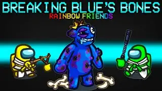 I BEAT UP BLUE in Among Us! [Rainbow Friends Mod]