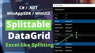 WinUI 3 | XAML | Tutorial - Excel-like Splittable DataGrid | C#