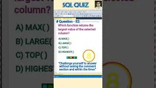 SQL Quiz 52 || #sql #mysql #coding #quiz #interview #mcq #shorts #viralvideo #reels @SekharAcademy1