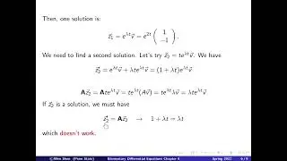 V6_11: Repeated eigenvalues, general solutions, ODE systems. Elementary differential equations