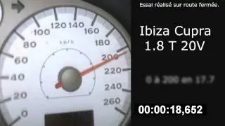 0 à 230 Chrono ibiza cupra 1.8 turbo
