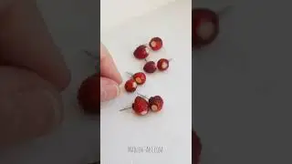 Sweet Strawberry earrings.  Handmade berries jewelry.