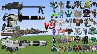 TaCZ Minigun VS All the Strongest Bosses: Wither Storm,Herobrine,Warden....