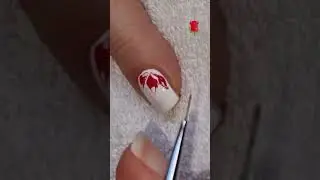 Red Flowers On White Nails | Easy Nail Art Tutorial