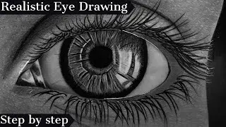 How to draw Realistic Eyes | step by step for beginners