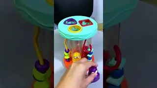 Kibtoys Shape Sorter Sorting Toy Fun Sounds and Bead Maze with 3 Owls and Colorful Shapes 