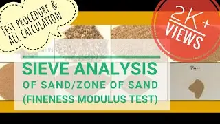 Sieve analysis test of sand / how to check zone of sand ? / fineness modulus of sand