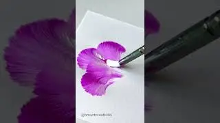 Super Art 😱 One stroke painting 😍💕| Easy Flower painting Day - 6 (50 day challenge) | Step by step