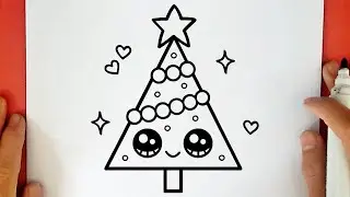 HOW TO DRAW A CUTE CHRISTMAS TREE