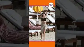Nesrin Cavadzade fit görüntüsüyle plajda dikkatleri üzerine çekti