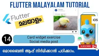 Card Widget-Exercise-Social Media Post | Flutter Malayalam Tutorial | Part-14