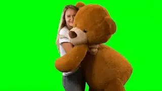 green screen hugging  teddy  HD screen animation effects