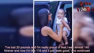 Kim Kardashian being a loving mum to chicago in L A