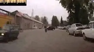 Motorbike hammers into side of car