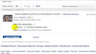 eBay Video 27 of 34: Watch Me Leave Feedback For A Buyer