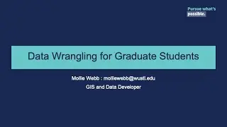 Graduate Data Series - Data Wrangling