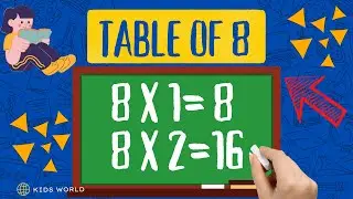 Table of 8 Eight | Learn Multiplication | Multiples of 8 | Math's Tables - 8x1=8