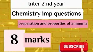 INTER SECOND YEAR IMP 8 MARKS // MANUFACTURE OF AMMONIA FROM HABER'S PROCESS// TS/AP
