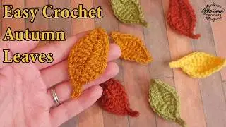 Crochet An EASY Autumn Leaf in 3 Minutes! Crochet leaf motif / appliqué