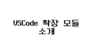 VSCode 확장 모듈 소개
