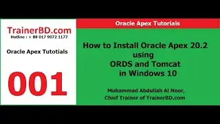 How to install Oracle apex installation20.2 with ORDS and Tomcat in Windows (Oracle Database 19c)
