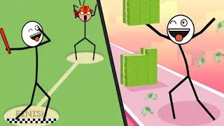 RELAY RACE vs MONEY RACE - All Levels New UPDATE Satisfying Double Gameplay STICKMAN Puzzle ios APK