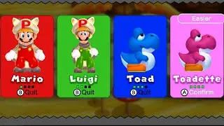 New Super Mario Bros. U Deluxe – 4 Players World 4 Walkthrough Co-Op