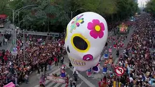 Desfile Día de muertos 2022 paseo de la reforma zócalo Ángela Aguilar #cdmx #drone