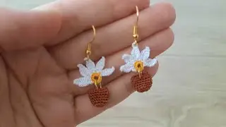SAKSIDA ÇİÇEK TIĞ İŞİ DANTEL KÜPE DANTEL AMAZİNG FLOWER EARRİNGS