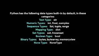 Course Python - Data Types