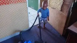 The youngest cleaner ever.  ♥